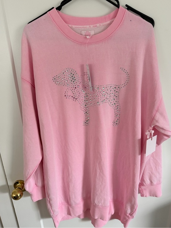 PINK Victoria's Secret Tops - PINK x LoveShackFancy Oversized Crew Neck Dress in Pink Lollipop Wash L